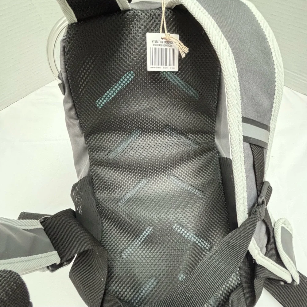 NWT Hydration Backpack Gray 2L Water Bladder Bag For Hiking Camping Cycling